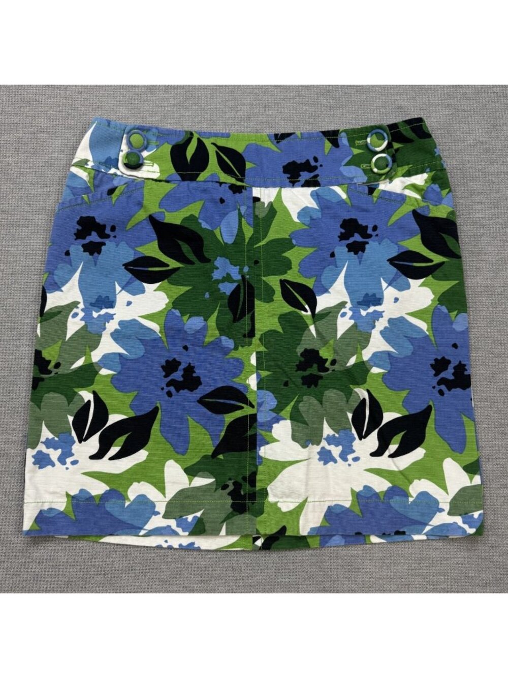 Jones New York Sport Skirt Womens Size 12P Multicolor Floral Corduroy Buttons - Picture 1 of 11